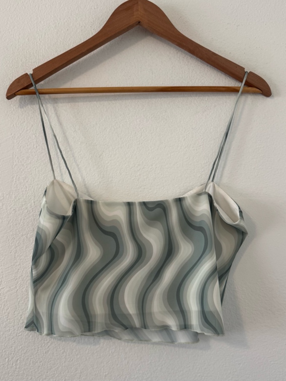 Reformation Mesh Green Swirl Crop Top Festival Concert Psychedelic Size Medium - Picture 2 of 7